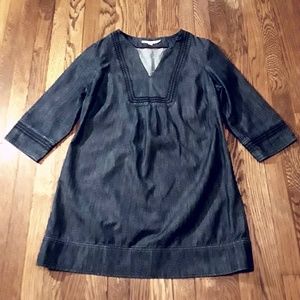 Boden Denim Embroidered Tunic Dress
